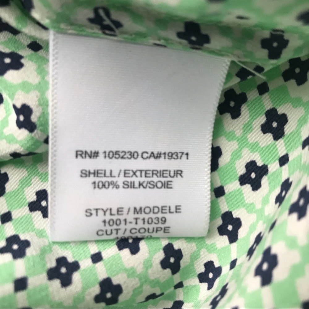 Joie Mini Geometric Print Silk Blouse - Picture 7 of 7